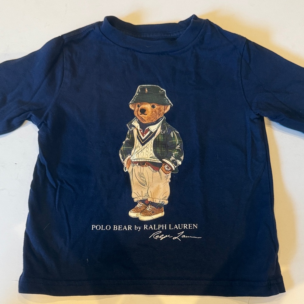 Ralph Lauren Polo Bear Navy Kids Tee